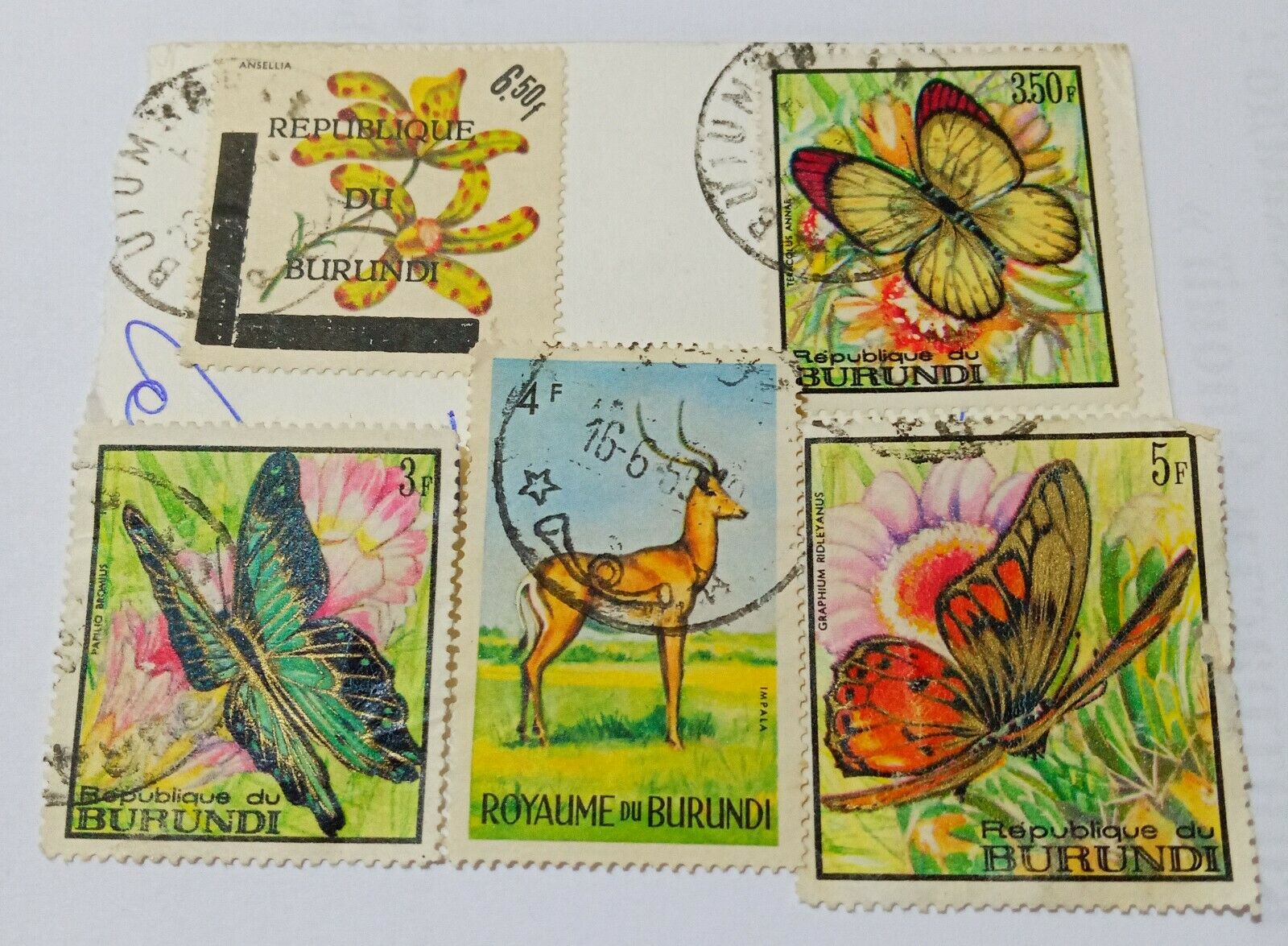 Burundi stamps 1964 Animal  1966 Flowers 1667 1968 Butterfly Overprinted - Fresh Stock Dated January 2026
