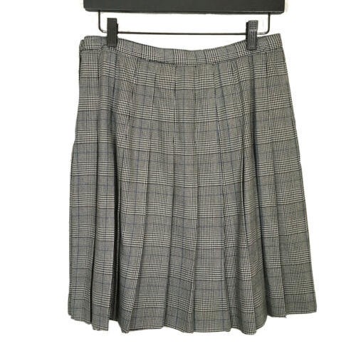 Vintage Black White Plaid Pleated Skirt Academia Work School Wear fits Medium 28 - Fresh Stock Dated February 2026