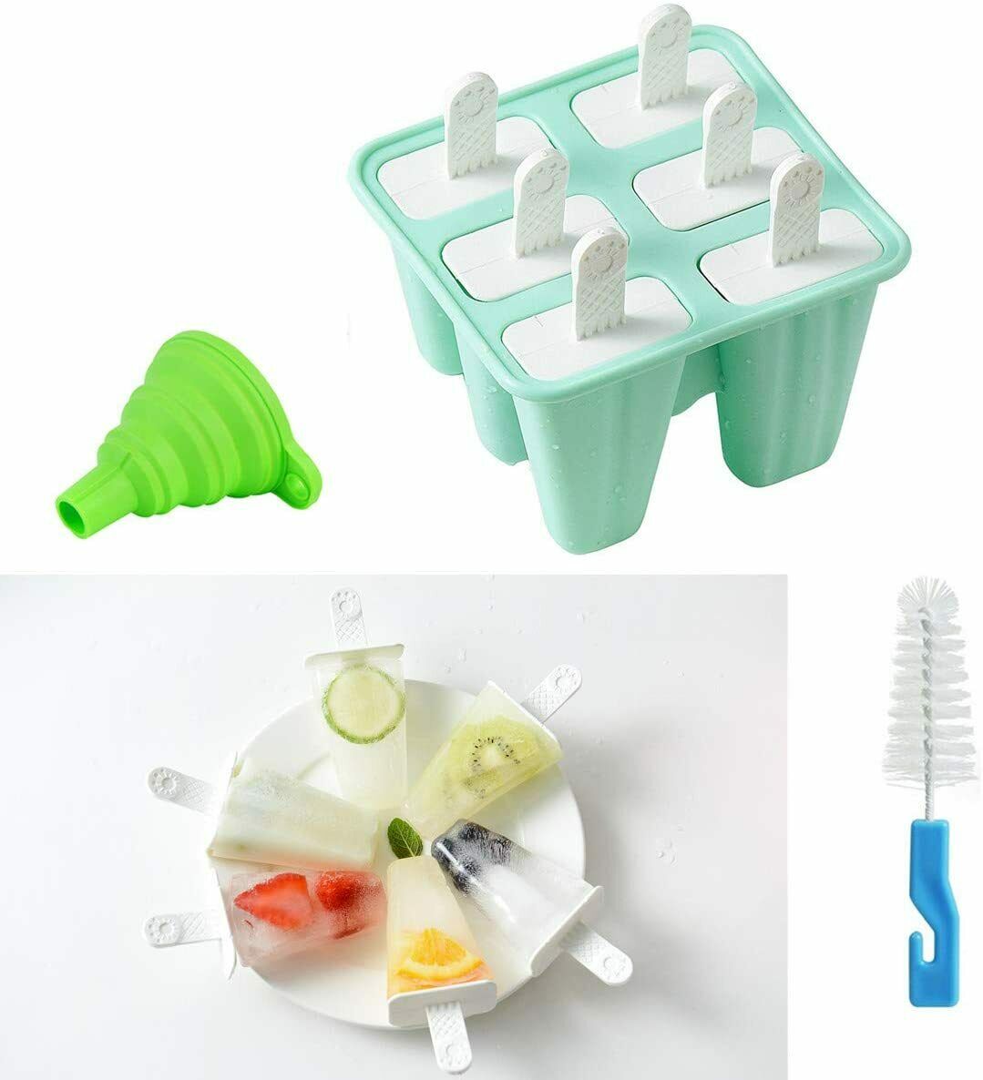 Helistar Popsicle Molds 6 Pieces Silicone Ice Pop Molds BPA Free Popsicle Mold - Fresh Stock Dated December 2025