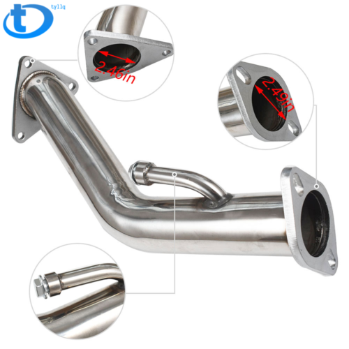 Two Exhaust Pipes Catless Straight Downpipe For Nissan 370Z Infiniti G37 3.7L V6 - Fresh Stock Dated February 2026