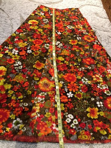 Vintage Handmade Bright Funky Floral Tropical Maxi Skirt Womens XS/S/M 28” Waist - Fresh Stock Dated December 2025