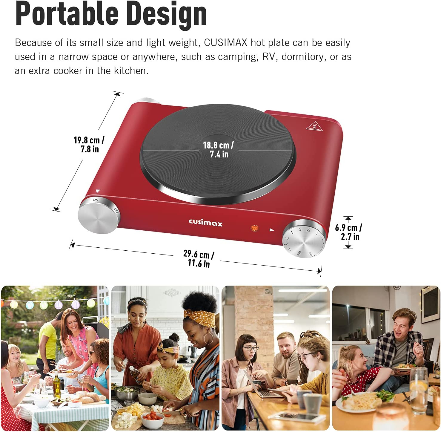 Electric Burner Single Cast Iron Hot Plates for Cooking Portable Stainless Steel - Fresh Stock Dated February 2026