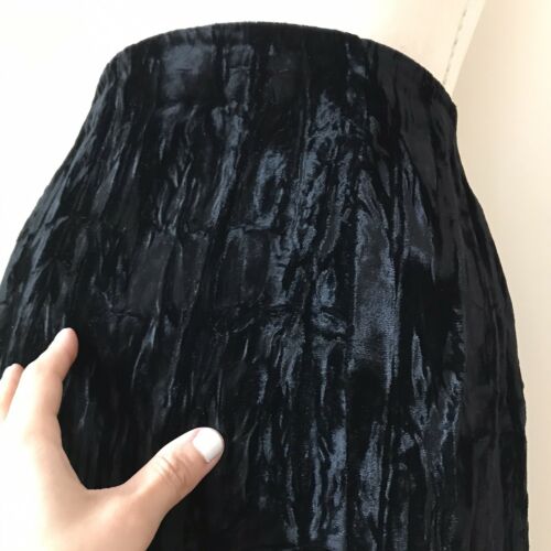 VINTAGE Betsey Johnson PUNK Label Black Velvet Skirt Size Small - Medium - Fresh Stock Dated February 2026