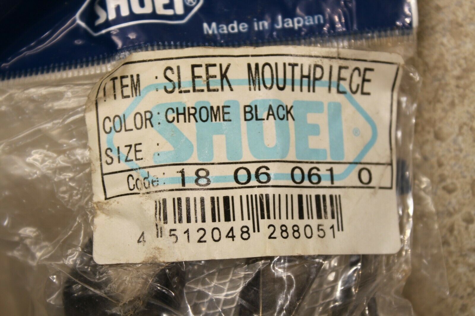 SHOEI VFX-W Sleek Mouthpiece Chrome Black - Fresh Stock Dated February 2026