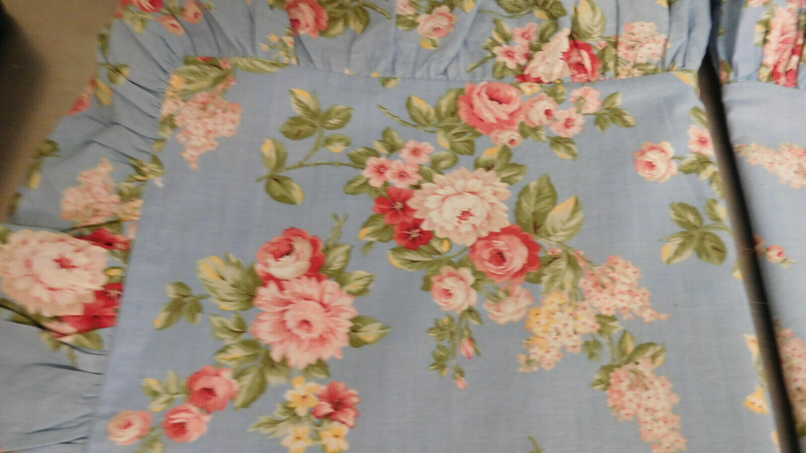 Hannah Adams Scott-Pair of Blue Ruffled Pillow Shams-Goes with Yvette-Cotton - Fresh Stock Dated February 2026