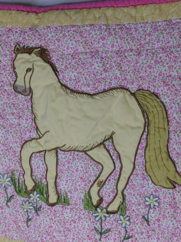 The Company Store Pony Throw Decorative Pillow Cover Sham Pink Yellow 16x16 - Fresh Stock Dated December 2025