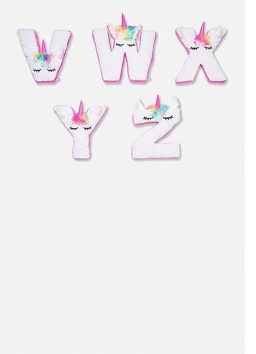 New JUSTICE Initial UNICORN Light Up PILLOW Plush B C J K L NWT - Fresh Stock Dated February 2026