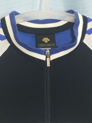 M VINTAGE 1980s DESCENTE JAPAN Cycling Jersey YELLOW Royal Blue 65% COTTON BLEND - Fresh Stock Dated December 2025