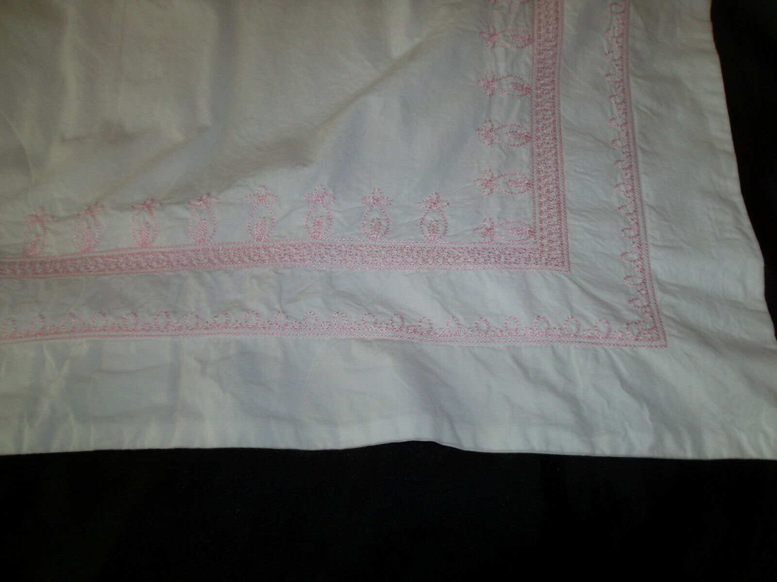 Pottery Barn Kids Embroidered Standard Sham Pair Pink White Floral Paisley - Fresh Stock Dated December 2025