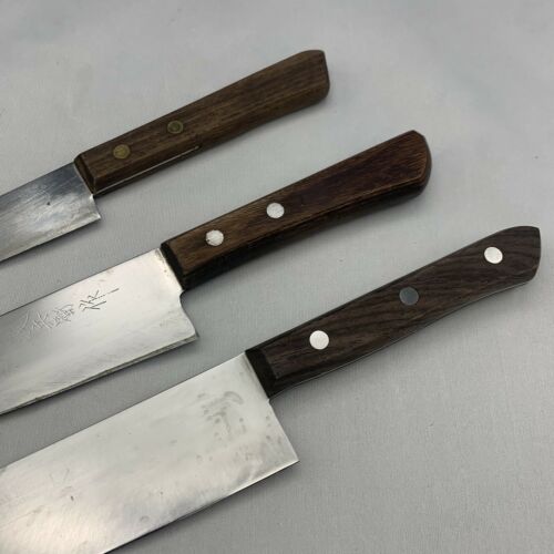 Damaged Lot of three Japanese Chef's Kitchen Knives  From Japan ST432 - Fresh Stock Dated December 2025