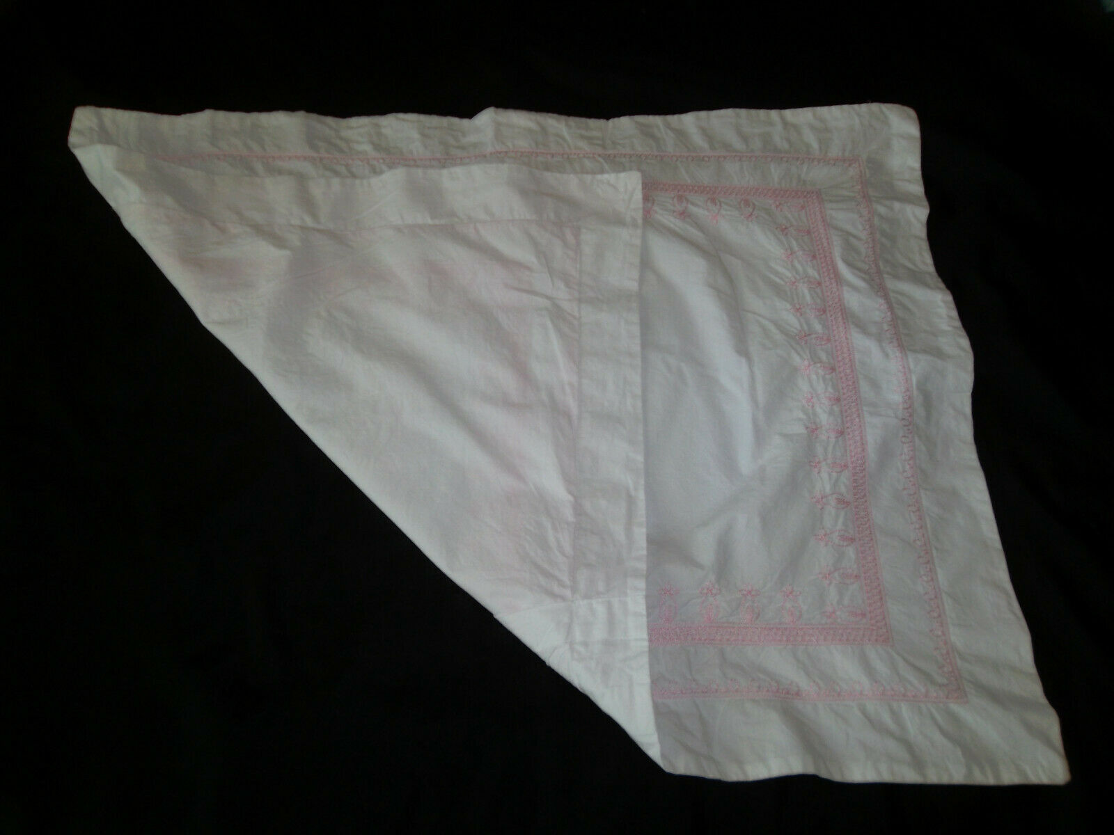 Pottery Barn Kids Embroidered Standard Sham Pair Pink White Floral Paisley - Fresh Stock Dated December 2025