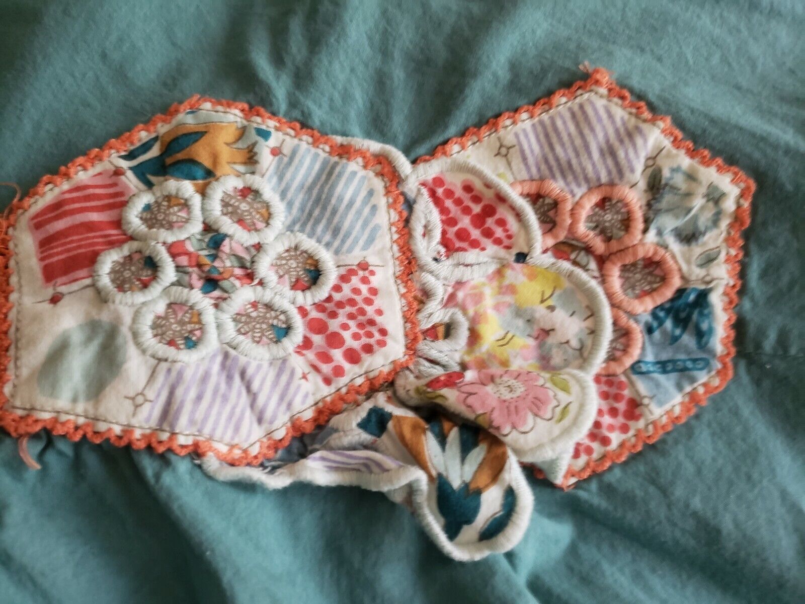 VTG ANTHROPOLOGIE Skirt Sz 6 Odille Green Calico Patchwork Embroidered Fit Flare - Fresh Stock Dated March 2026