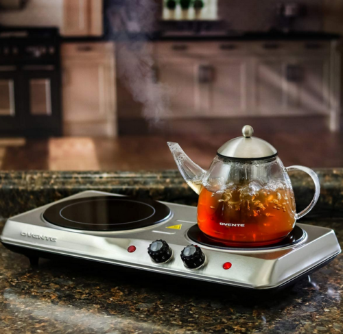 Electric Infrared Cooktop Burner Portable 2 Plate Dual Countertop Cooker Stove - Fresh Stock Dated December 2025