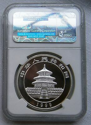1999 S10Y China Silver Panda Large Date Serif 1 NGC MS 67 UC <7,000 est. BU pop. - Fresh Stock Dated February 2026