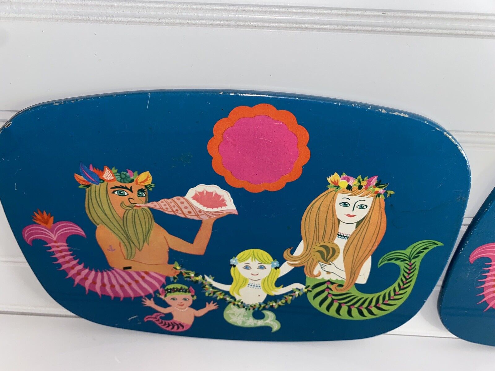 Vintage 70s Hot Plates Flower Child Mermaids Cork Backing - Fresh Stock Dated December 2025