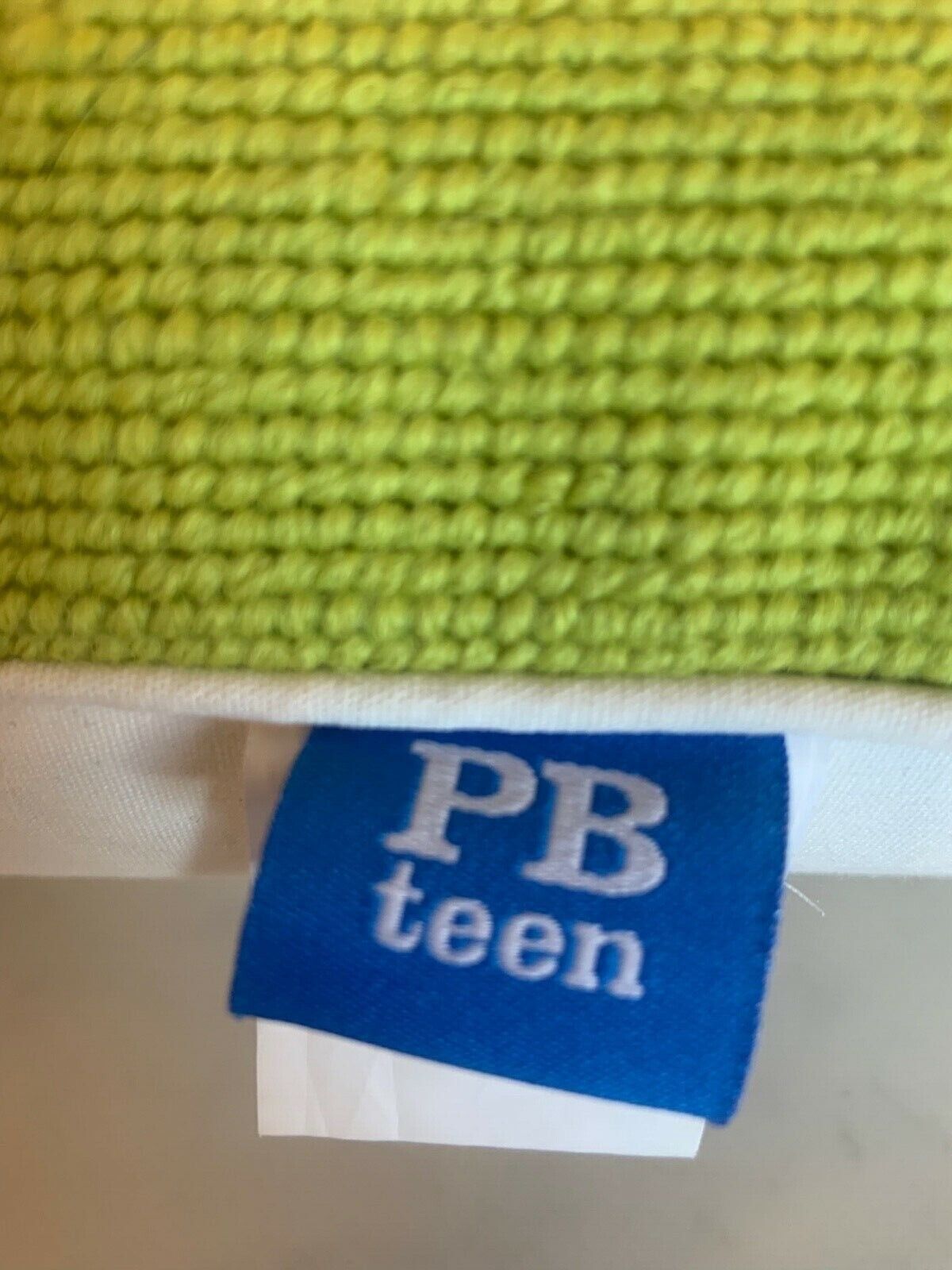 Pottery Barn Teen Decorative Pillow Green/White 