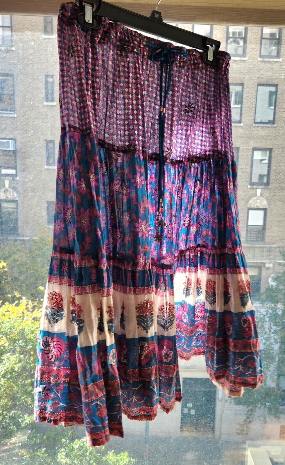 VTG Indian COTTON Boho Hippie Floral Long Flowy Skirt Adini Style Gauze 60's - Fresh Stock Dated March 2026