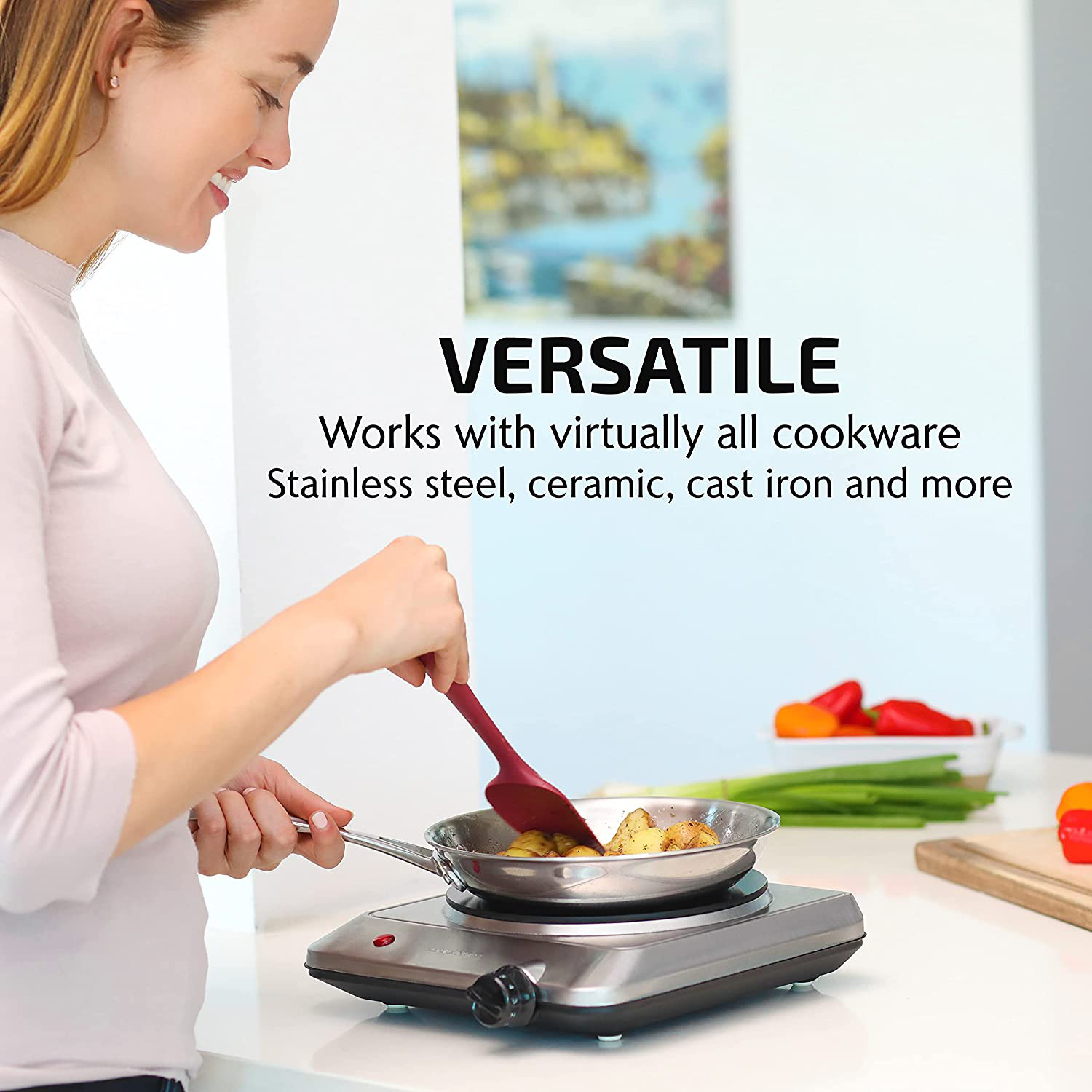 Estufa Cocina Hornilla Electrica Portatil Para Casa Apartamento Campamento 7