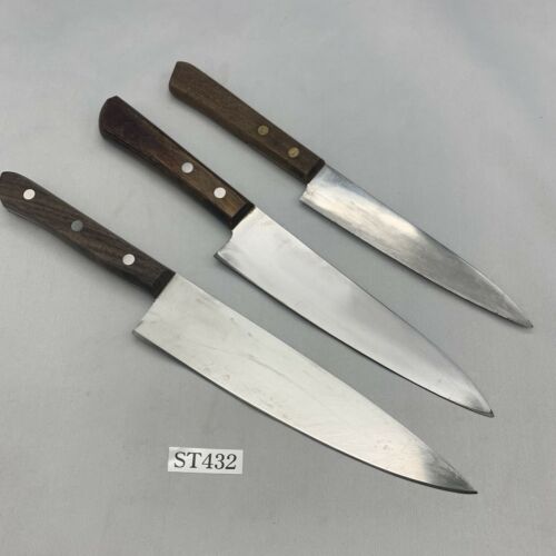 Damaged Lot of three Japanese Chef's Kitchen Knives  From Japan ST432 - Fresh Stock Dated December 2025