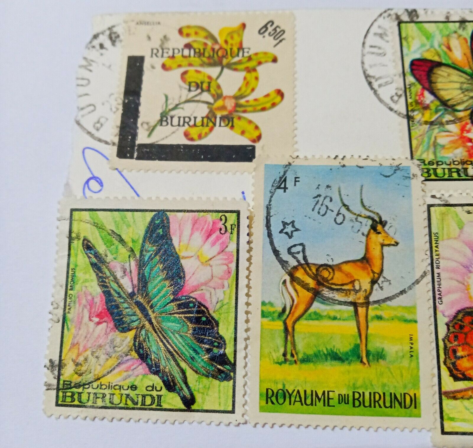 Burundi stamps 1964 Animal  1966 Flowers 1667 1968 Butterfly Overprinted - Fresh Stock Dated January 2026