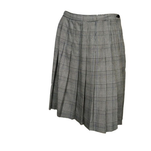 Vintage Black White Plaid Pleated Skirt Academia Work School Wear fits Medium 28 - Fresh Stock Dated February 2026