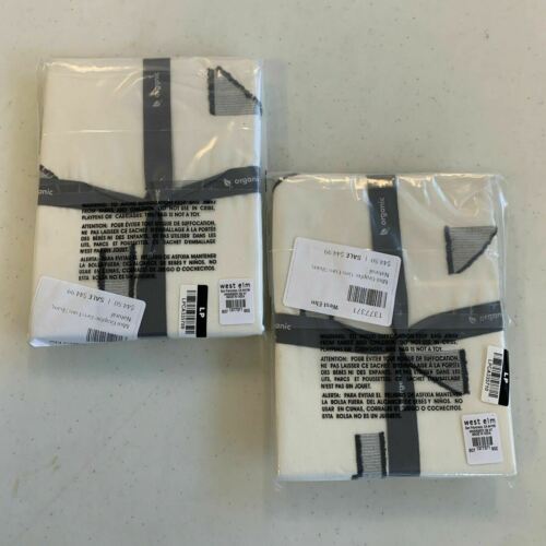 West Elm Organic Mini Graphic Geo Natural EURO Size Sham 26x26 (SET of 2) - Fresh Stock Dated December 2025