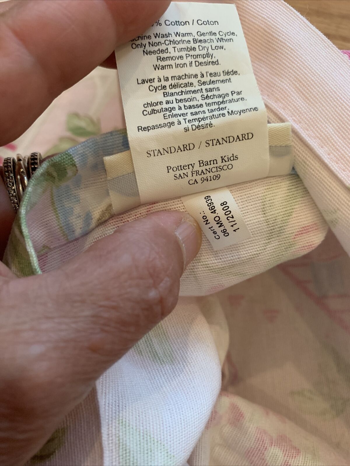 Pottery Barn Kids Cherry Blossom Asian Toile Garden Euro  Pillow Shams 2 - Fresh Stock Dated December 2025