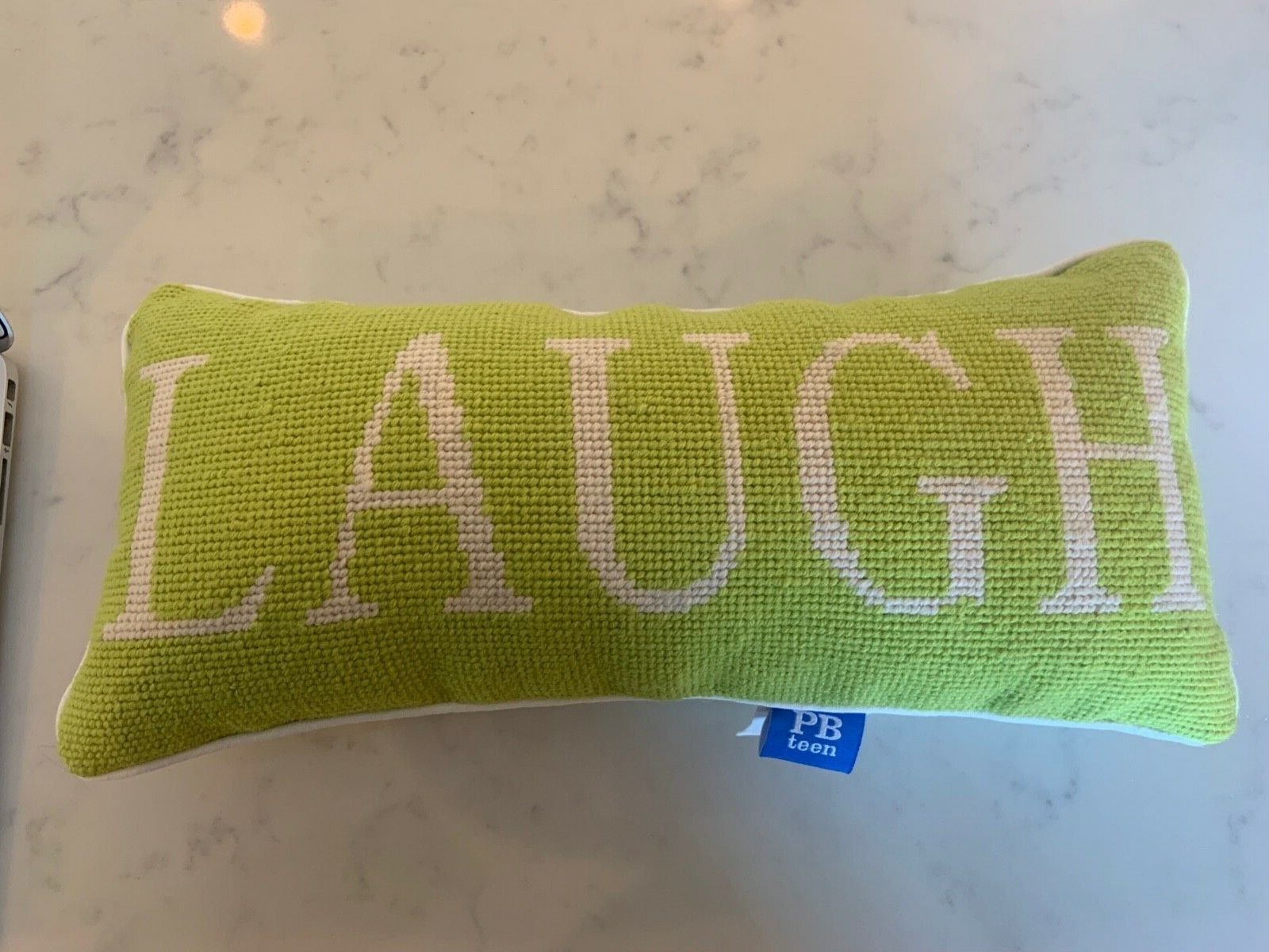 Pottery Barn Teen Decorative Pillow Green/White 