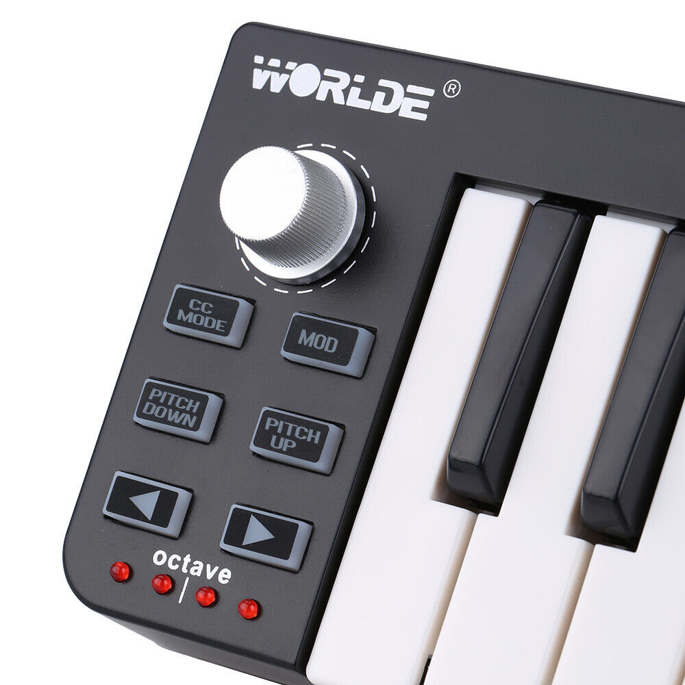 Worlde 25 Portable Keyboard Mini 25- USB MIDI Controller Keyboard Y1Y7 - Fresh Stock Dated February 2026