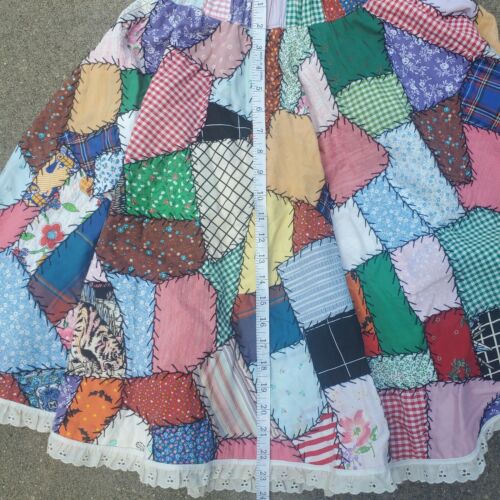 Vintage Patchwork Quilt Skirt Handmade Size Small Medium Flowey - Fresh Stock Dated December 2025