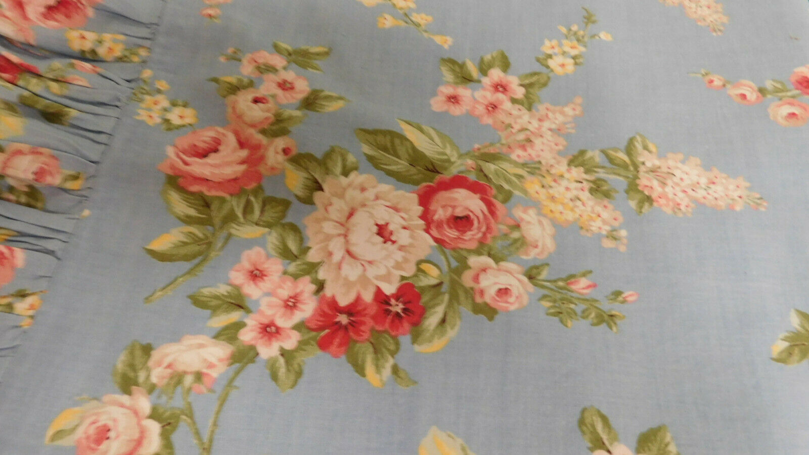 Hannah Adams Scott-Pair of Blue Ruffled Pillow Shams-Goes with Yvette-Cotton - Fresh Stock Dated February 2026