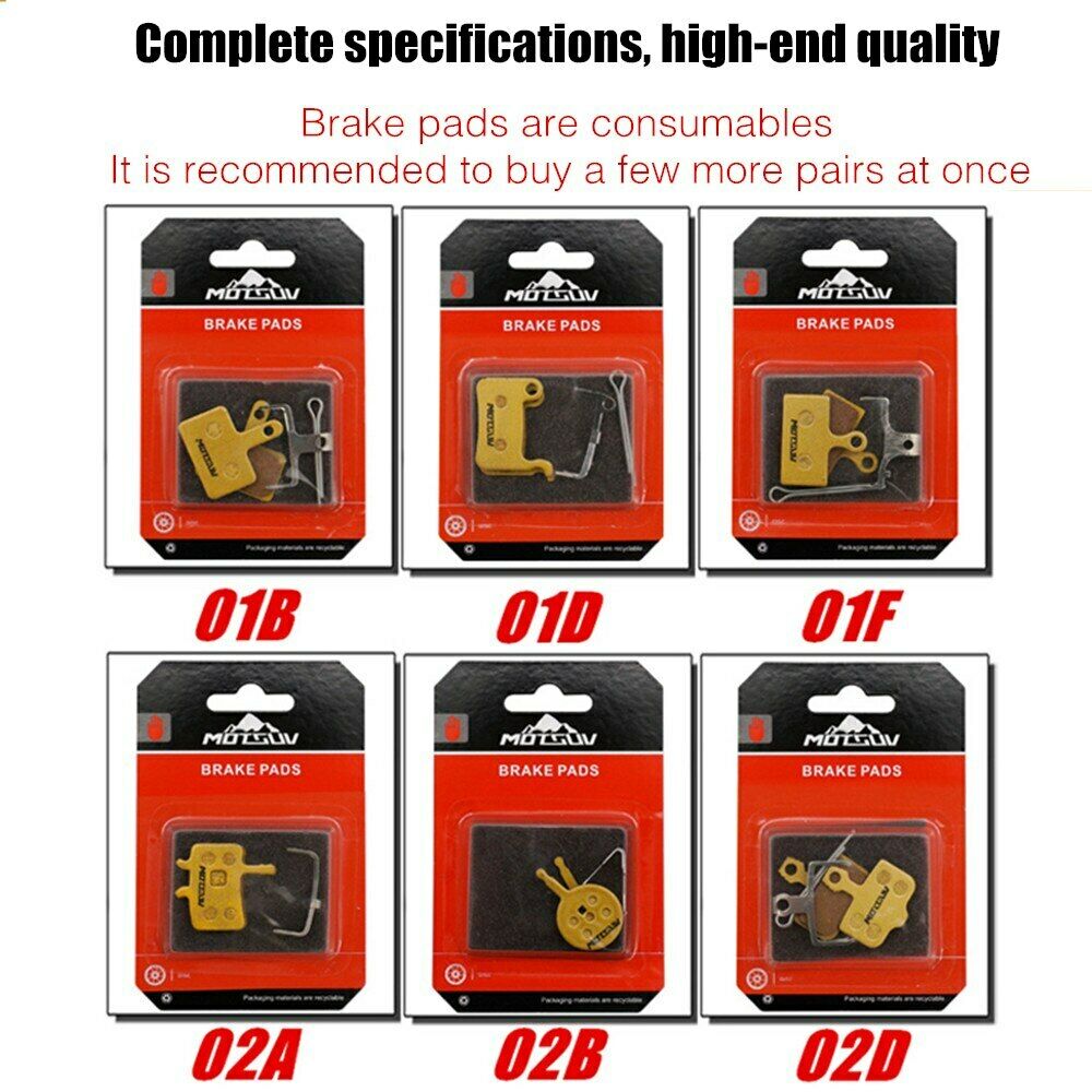 4 Pairs MTB Cycling Bike Full Metal Brake Pads Disc Brake Pads Accessories - Fresh Stock Dated February 2026