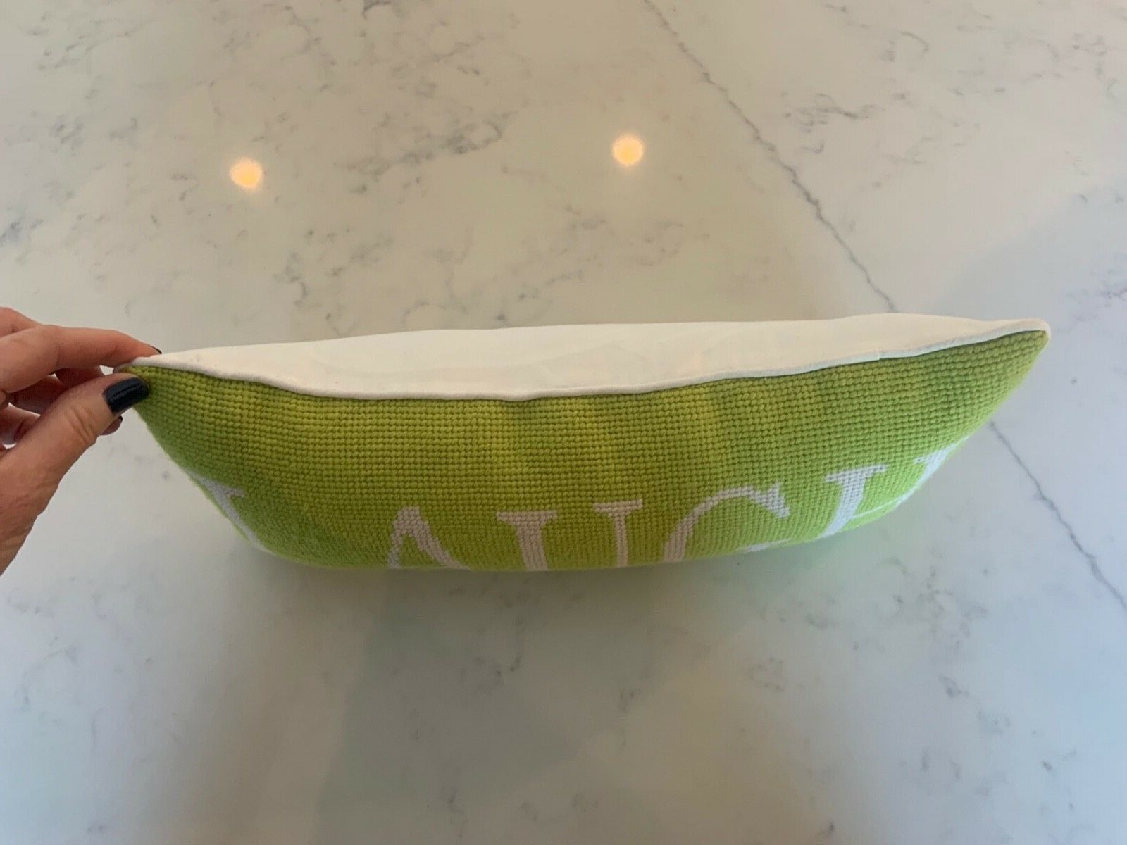 Pottery Barn Teen Decorative Pillow Green/White 