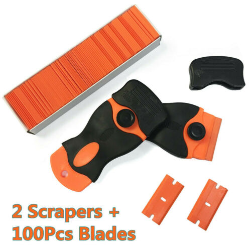 102Pcs Plastic Razor Blades & Razor Scraper Double Edged Sticker Removal Tool US - Fresh Stock Dated February 2026
