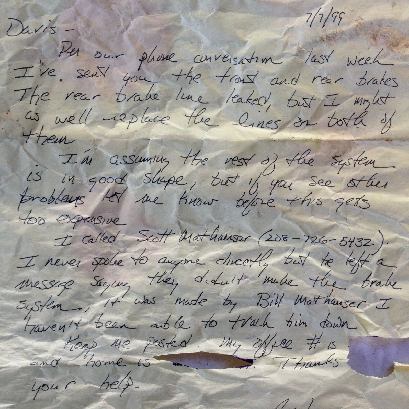 Vintage Bill Mathauser Hydraulic Rim Brakes - RARE - Mountainbike - Fresh Stock Dated December 2025