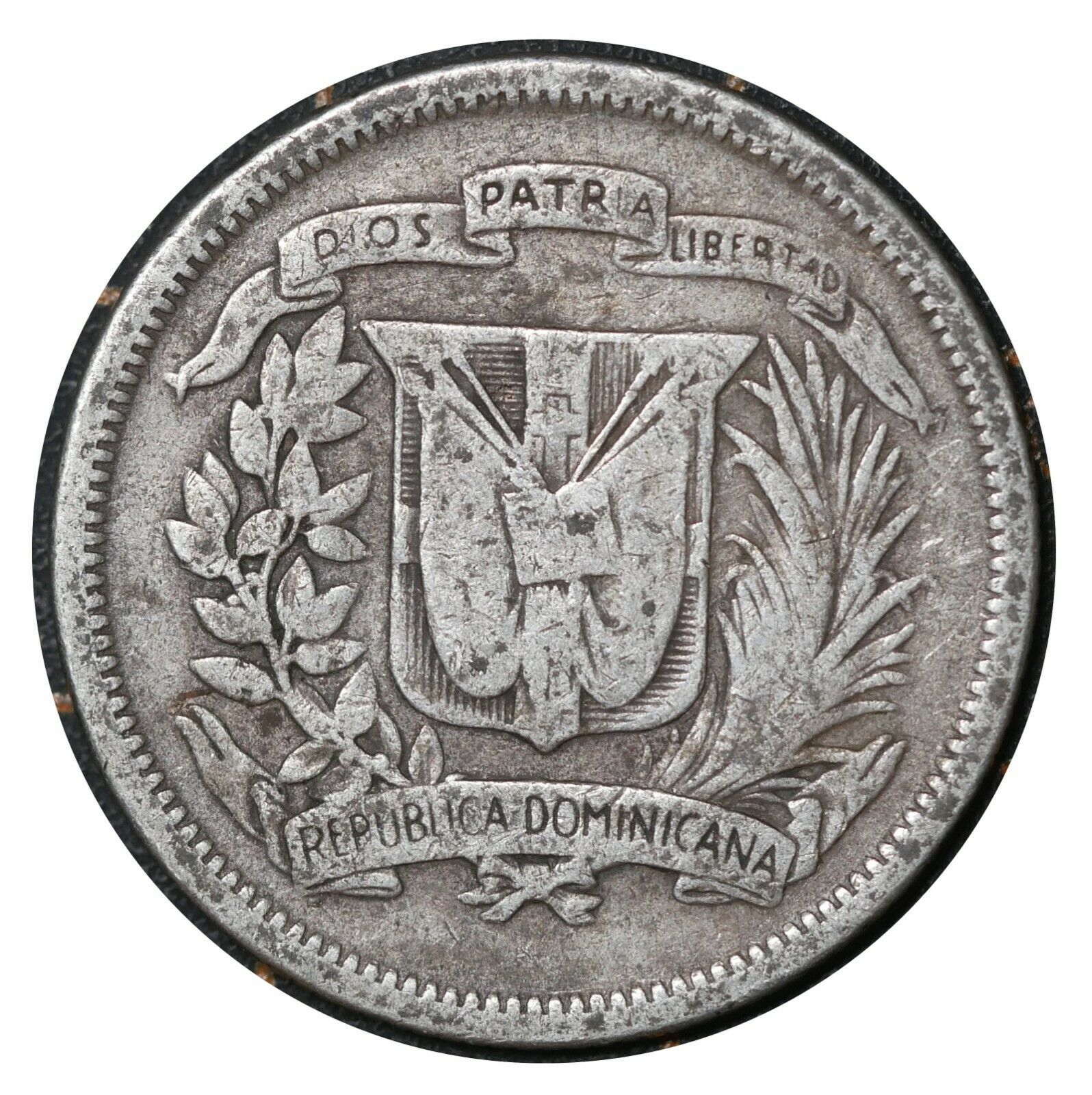 25 Centavos 1944 Dominican Republic 🇩🇴 Silver Coin DIOS PATRIA LIBERTAD # 20 - Fresh Stock Dated February 2026