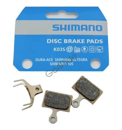 1 Pair Shimano Road Bike Disc Brake Resin Pad (K03S) & Spring - Fresh Stock Dated February 2026