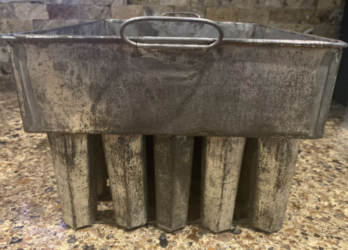 Vintage Industrial 30 Slot Tin Paleta Popsicle Mold Cutlery Caddy Desk Organizer - Fresh Stock Dated December 2025