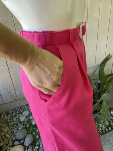 VTG 60’s 70’s hot pink high waist pencil Bod Con skirt pockets Belt XS - Fresh Stock Dated February 2026