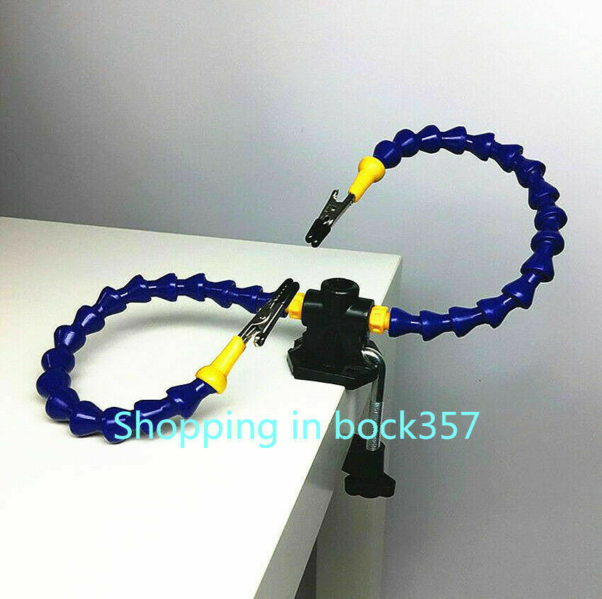 Flexible Arm Two Hands Soldering Iron Holder Stand Helping Clamp Vise Clip Tool - Fresh Stock Dated February 2026