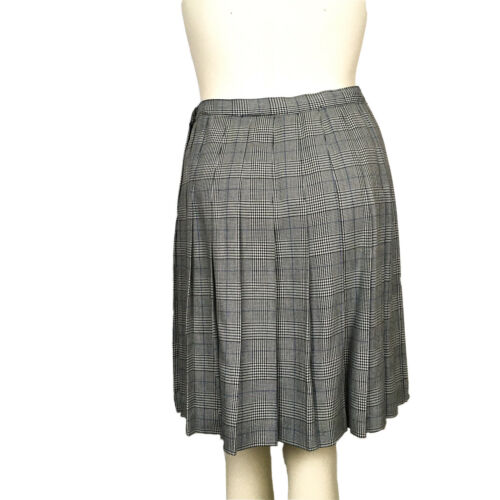 Vintage Black White Plaid Pleated Skirt Academia Work School Wear fits Medium 28 - Fresh Stock Dated February 2026