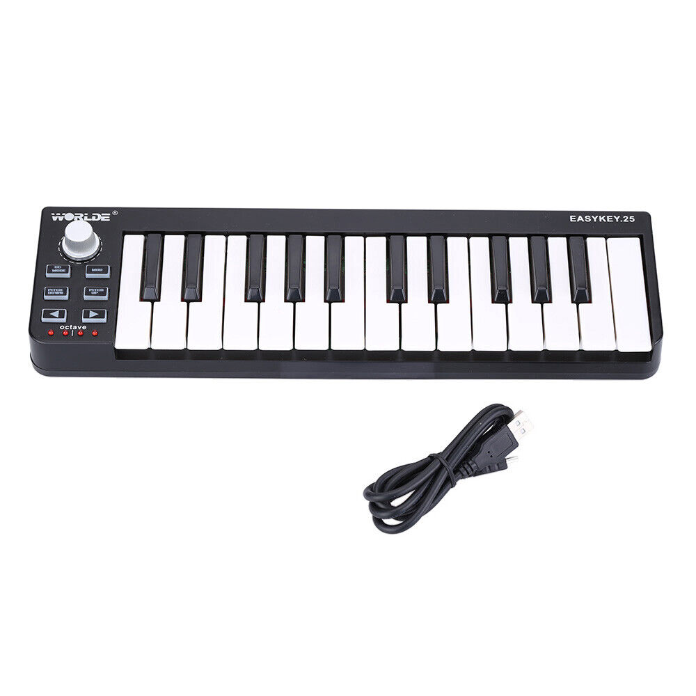 Worlde 25 Portable Keyboard Mini 25- USB MIDI Controller Keyboard Y1Y7 - Fresh Stock Dated February 2026