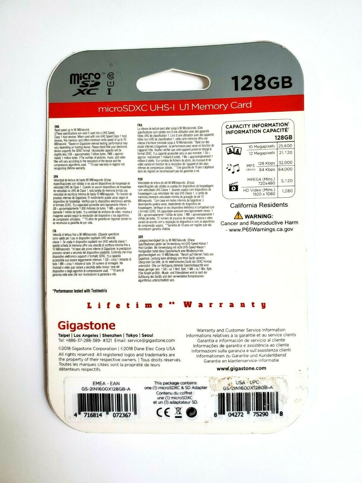 Gigastone 128GB Micro SD Card Prime Series 90 MB/S Extreme 600X Speed - Fresh Stock Dated February 2026