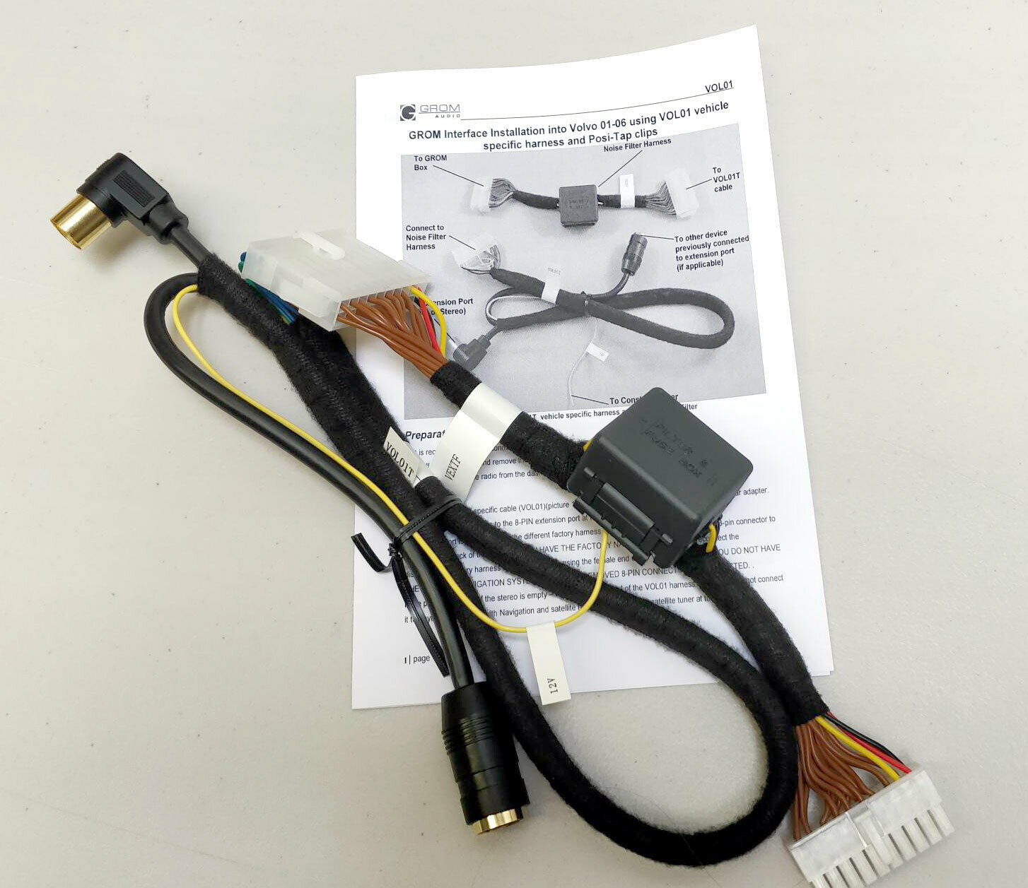 GROM Vehicle Cable for select Volvo 01-07 C-VOL01 and Bluetooth Car Kit #C-VOL01 - Fresh Stock Dated February 2026
