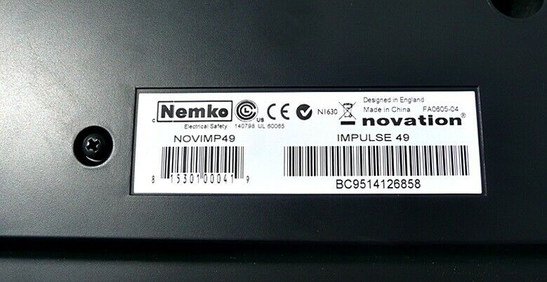 Nemko Novation Impulse 49 Key Keyboard MIDI Controller -Works Great - Excel Cond - Fresh Stock Dated February 2026