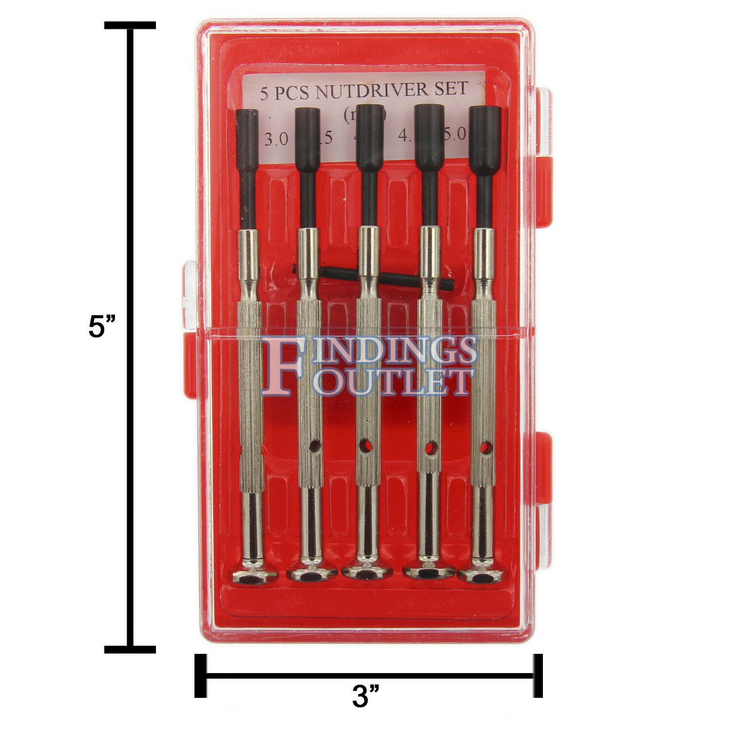 Nut Driver Set of 5 Hex 3mm 3.5mm 4mm 4.5mm 5mm - Fresh Stock Dated February 2026
