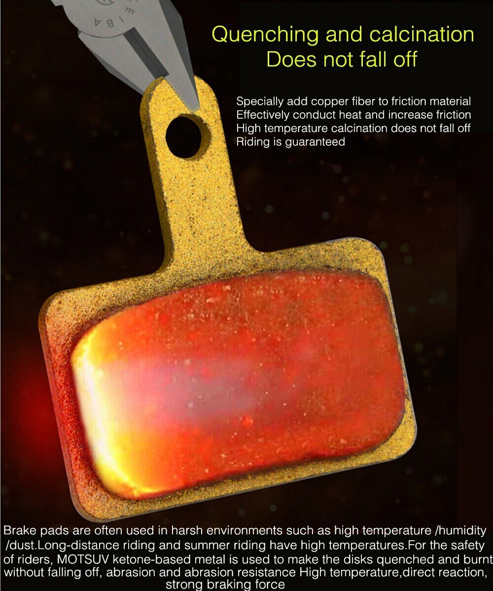 4 Pairs MTB Cycling Bike Full Metal Brake Pads Disc Brake Pads Accessories - Fresh Stock Dated February 2026