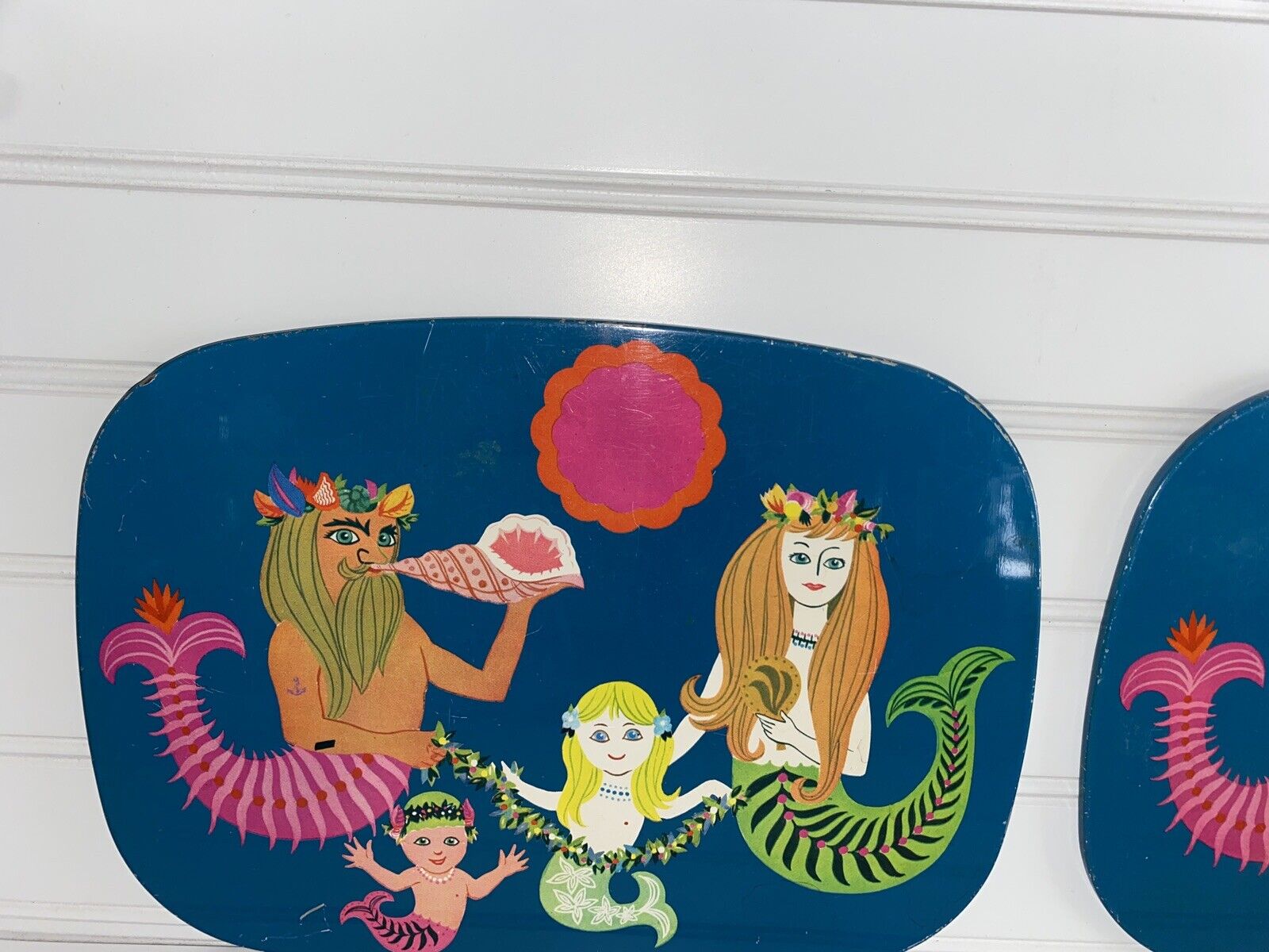 Vintage 70s Hot Plates Flower Child Mermaids Cork Backing - Fresh Stock Dated December 2025