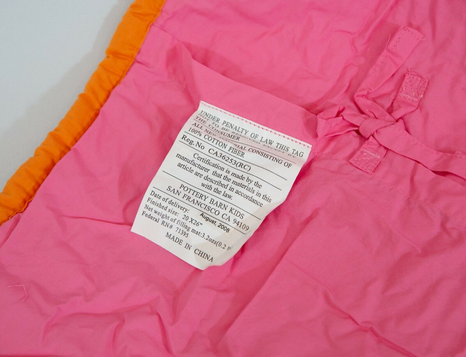 NWT [ PAIR ] Pottery Barn Kids Quilted Emmy Pillow Shams Pink/Red/Orange - Fresh Stock Dated December 2025