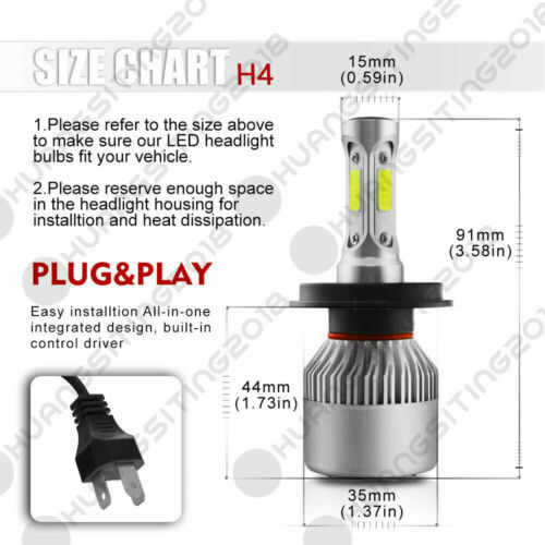 H4 LED Motorcycle Headlight Bulb Hi/Lo Fog Light Lamp For Yamaha Kawasaki Ducati - Fresh Stock Dated February 2026
